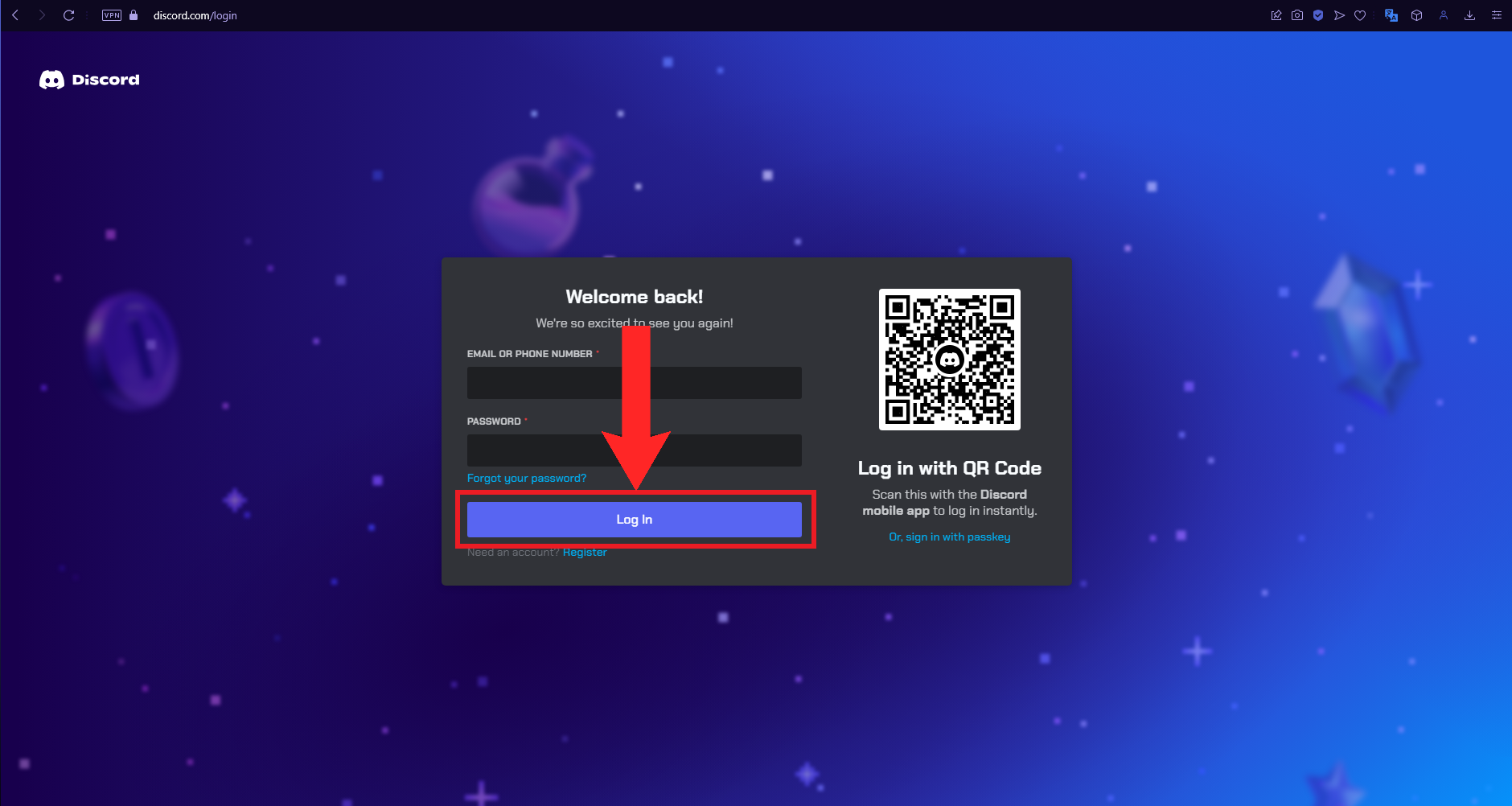 Discord Log In
